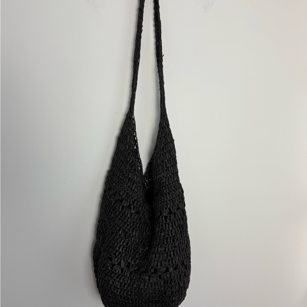 Urban Outfitters Black Knit Shoulder Bag